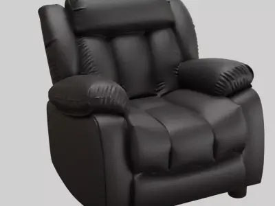 Black Modern Recliner Chair 3D model