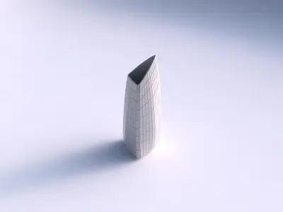 Vase tipped triangle with grid plates 3D print model