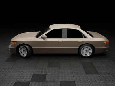 Low Poly Old Generic Full-Sized Sedan  Low-poly 3D model
