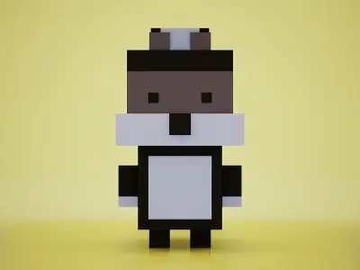 Voxel - Skunk Low-poly 3D model