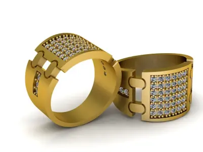 LUXURY HIPHOP WEDDING RING 3D PRINTABLE MODEL 3D print model