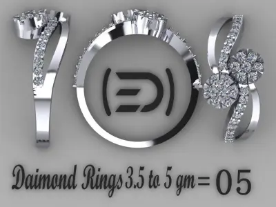 Diamond Rings 50 3D print model