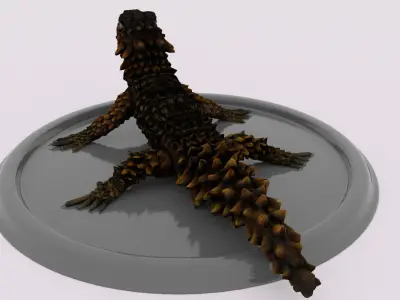 lizard on plate 3D model
