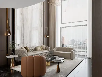 Luxury Apartment level one interior design  3D model