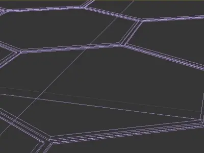 Futuristic Sci-Fi Hexagonal Tiles Floor Low-poly 3D model