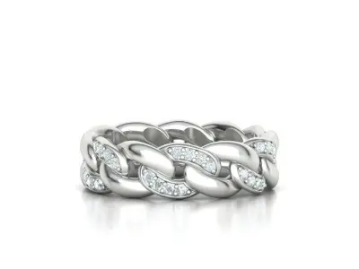 DIAMOND Cuban Link Heavy Chain Ring 7mm Wide 10US Size 3dmodel 3D print model