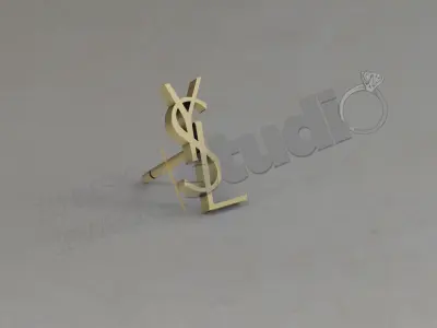 Highly luxury Yves Saint Laurent design earring 3d model 3D print model