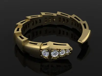Bvlgari Snake Ring Gold 3D print model
