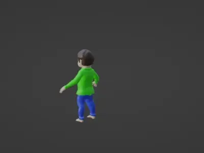 Cartoon Boy 3D Character Model In Casual Outfit Low-poly 3D model