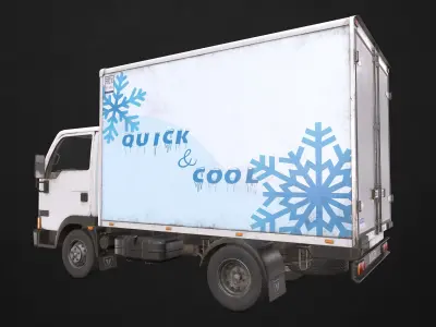 Light Truck Refrigerated Low-poly 3D model