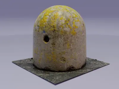 Concrete road bollards 02 high-poly 3D model