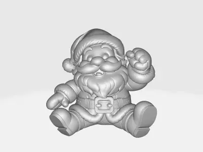 Adorable Chibi Santa Claus Figurine Festive Holiday Christmas 3D print model