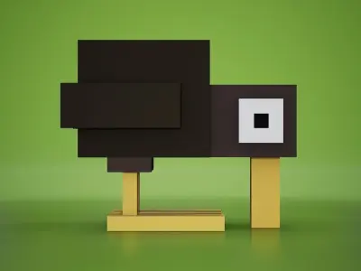 Voxel - Kiwi Low-poly 3D model