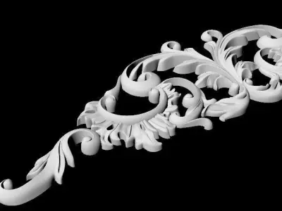 Central decor ornament for furniture 3D model 1019