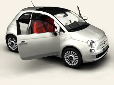Fiat 500 2008 3D model