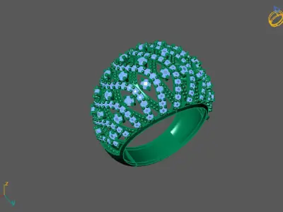STL 3DM Print Ready Women Diamond Ring Lightweight Printable  3D print model 119