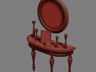 Canova console table with mirror 3D model