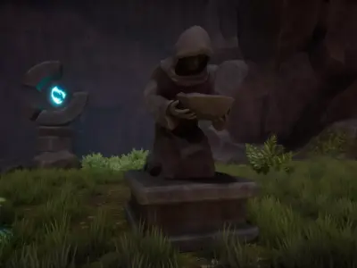 Robed Statue Low-poly 3D model