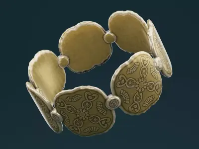 Golden Bangle  Low-poly 3D model get