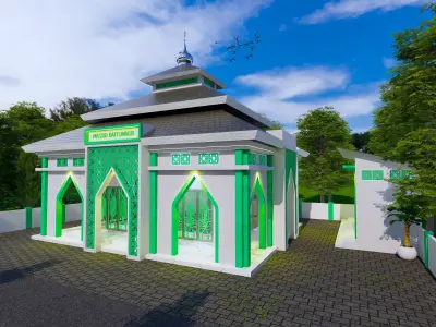 Mosque or Mushola or PrayerRoom or SmallMosque 3D Architecture 3D model order