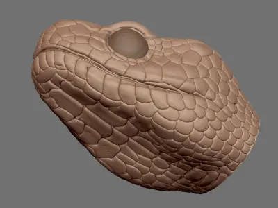 highly detailed Snake head 3D model