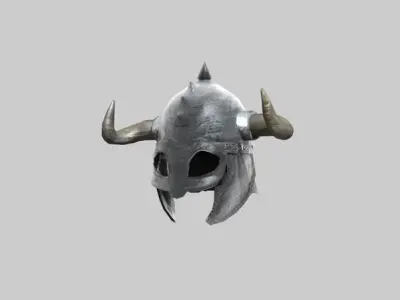 Medieval Helmet with Horns 3D model