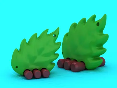 Leaf Roller Toy Car  Cute 3D Printable Nature-Inspired Model 3D print model