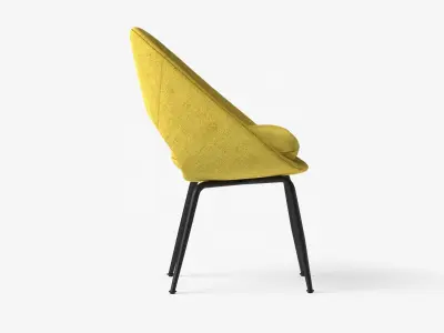 Orb Dining Chair in yellow finish Low-poly 3D model