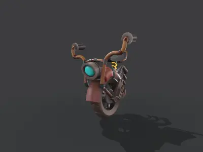 Stylized Motorcycle Low-poly 3D model