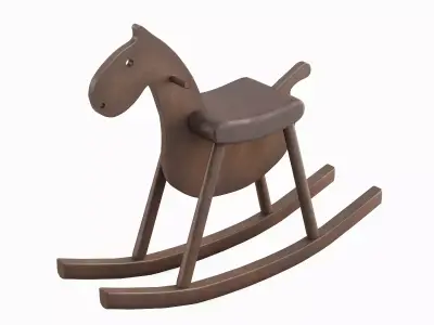 Wooden Rocking Horse 02 3D model