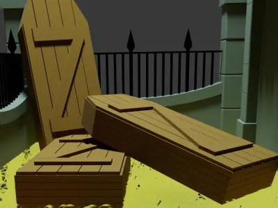 Graveyard low poly Free 3D model