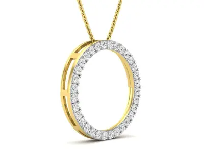 AV 641 Diamond Open Circle-Pendant 3D print model