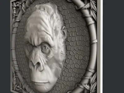3d STL models for CNC gorilla 3D model
