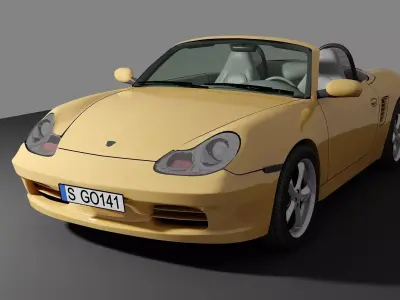 Sporcar yellow Low-poly 3D model