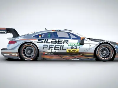DTM AMG C63 2017 Maro Engel Silberpfeil 3D model
