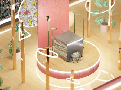 Golden sticks for environment decoration Low-poly 3D model