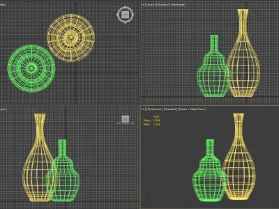 Tessuti Battuti vases Low-poly 3D model