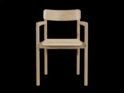Post Chair-oak standard lacquered Low-poly 3D model