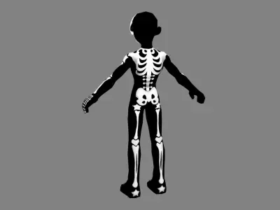 Cartoon Halloween costume - Boy Skeleton Low-poly 3D model