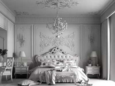 bedroom Low-poly 3D model