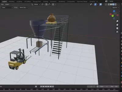 Magnizine forklift Low-poly 3D model