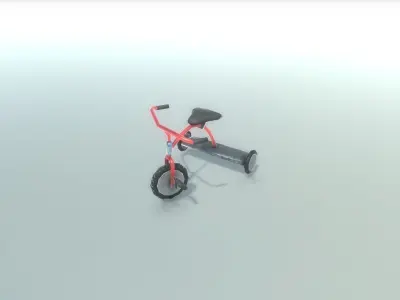 Game Ready Tricycle with controller Low-poly 3D model