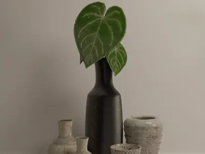 Marble Vase Set 3D Model Collection