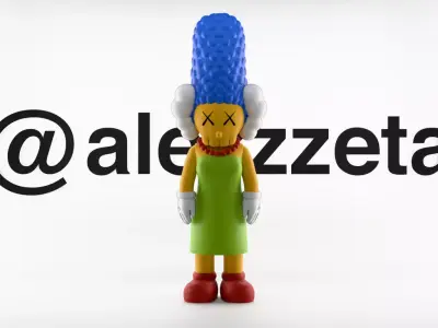 Kaws Marge Simpson Textured Low-poly 3D model