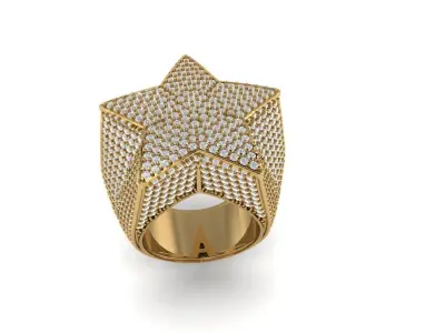 Star ring nice design printable 3D print model