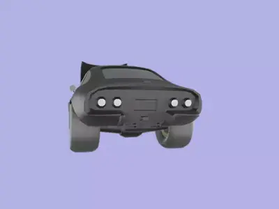 Stylized 3D Angry Mechanic on Car Bumper - Cartoon 3D model