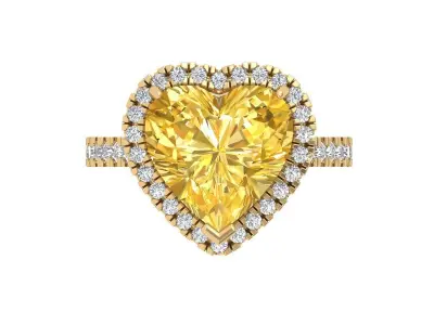 Heart  Engegement Ring 3D print model