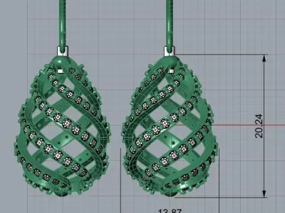 Earrings with diamonds 3D model