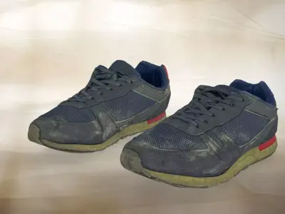 A pair of used sport shoe 018 Low-poly 3D model