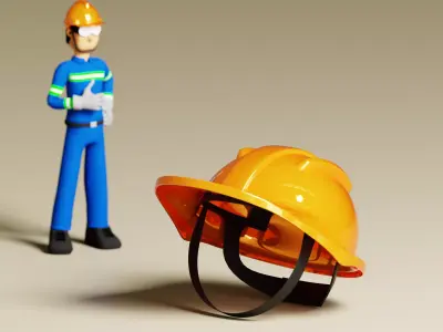 Safety Helmet 3D Model Low-poly 3D model purchase